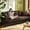Coffee, variant on Welzona 83" Teddy Fabric Sofa, Modern 3-Seater Couch with 2 Throw Pillows, Tool-Free Assembly, Off White