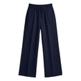 thumbnail image 4 of YODETEY Women's Drawstring High Waisted Wide Leg Sweatpants with Pockets,Women’s Navy,Size S-2XL, 4 of 9