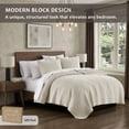 thumbnail image 3 of WDCOZY Beige 100% Cotton Quilt Set Queen Size, Textured Lightweight Soft Bedspread with 2 Pillow Shams, Breathable All Season Comforter Bedding, 3 of 10