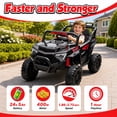 thumbnail image 5 of 24V 400W Kids Ride On Electric UTV Car with Remote Control, Ride on Toys with Advanced Center Panel, Music, Bluetooth, LED Lights, Gift for Boys Girls 3+, Black, 5 of 9