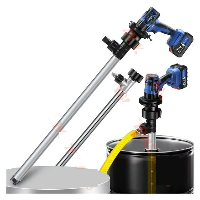 21V Fuel Transfer Pump, Portable Lithium Battery Inserted Barrel Pump, 3200W Kerosene Electric Oil Pump Fuel Dispenser