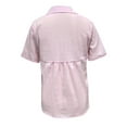 thumbnail image 4 of Women Blouse Casual V-Neck Solid Color Short Sleeve Shirts Blouses Tops Female Work Wear, 4 of 8