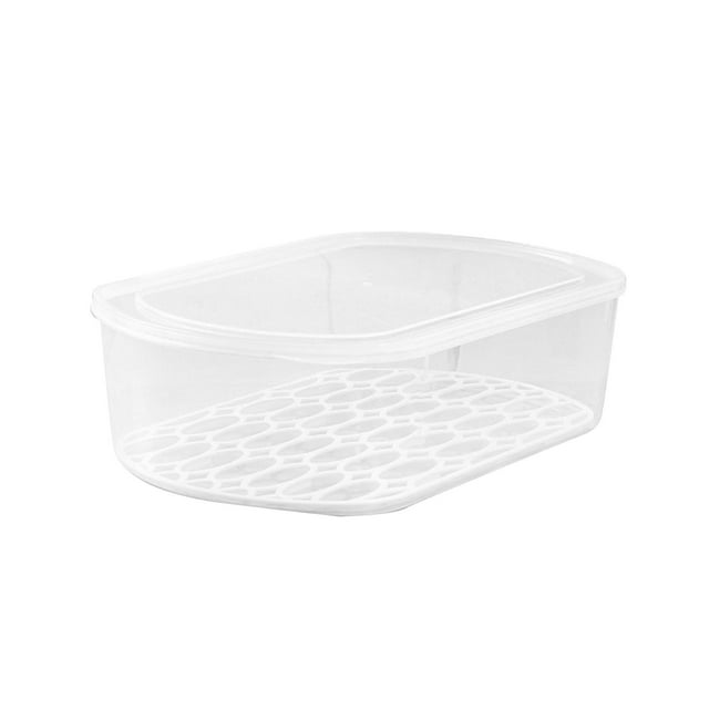 Organizador de refrigerador, caja de almacenamiento de alimentos, apilable, para guardar pan con tapa L