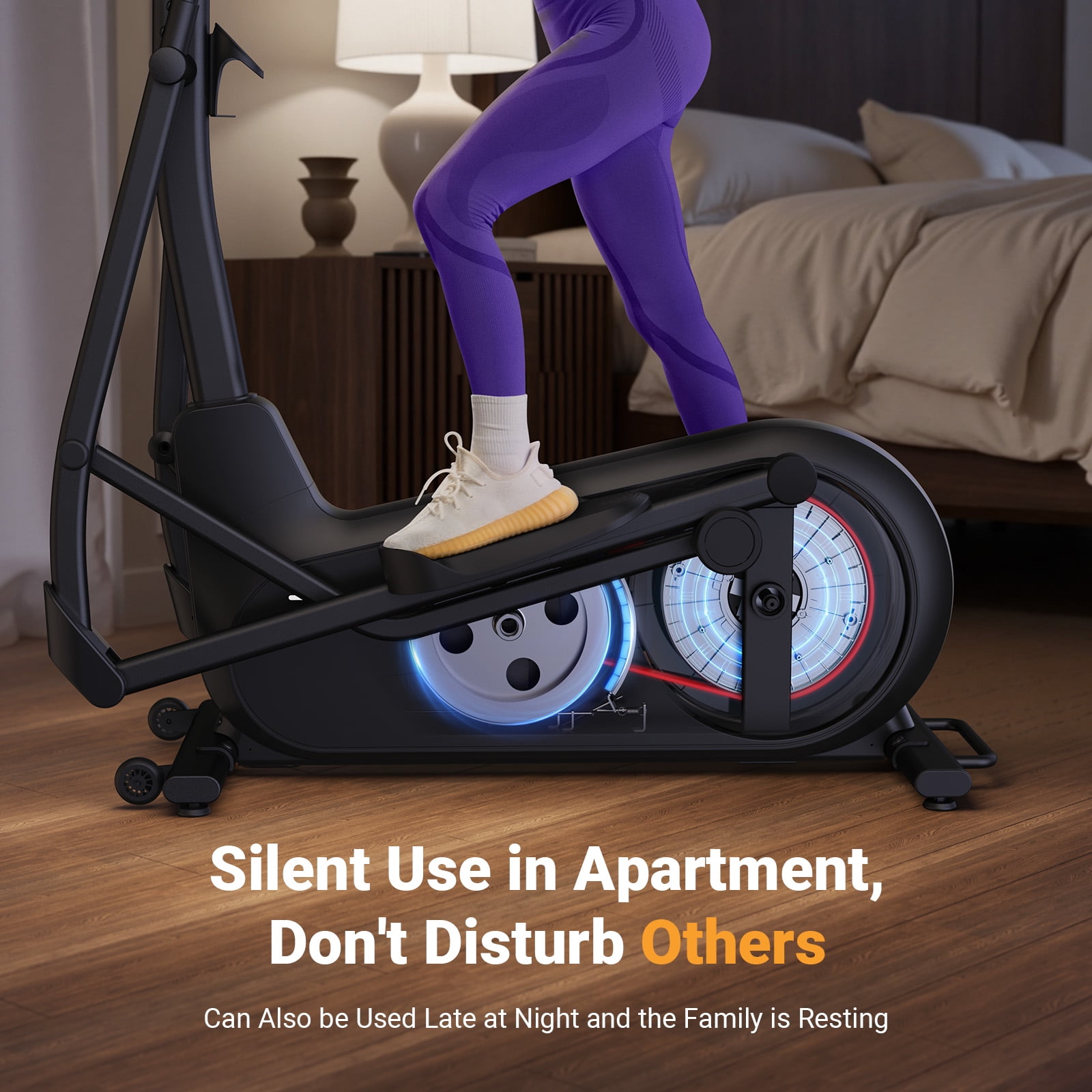 MERACH Quiet Elliptical Machine for Home Use, 19" Stride, Low-Impact Cardio, 400 lbs Capacity, Smooth & Joint-Friendly Exercise Equipment