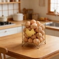 thumbnail image 2 of Leodye 1PCS Kitchen Egg Storage Rack Metal Wire Fruit Snack Display Basket Countertop Organizer Rack -6.29x5.31x5.31in, 2 of 6