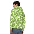 thumbnail image 4 of Uemuo Green White Flowers for Men's Fashion Full-zip Hoodies & Sweatshirts with Kangaroo Pocket, Zip-up Hooded Sweatshirt, Moisture Wicking & Breathable-3X-Large, 4 of 5
