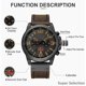 thumbnail image 3 of Reloj Cronógrafo De Hombre Con Correa De Cuero - Estilo Vintage Para Negocios Y Casual, Caja De 45mm, Manecillas Luminosas Y Fecha, Resistente Al Agua Para Uso Diario (No Para Natación), 3 of 16