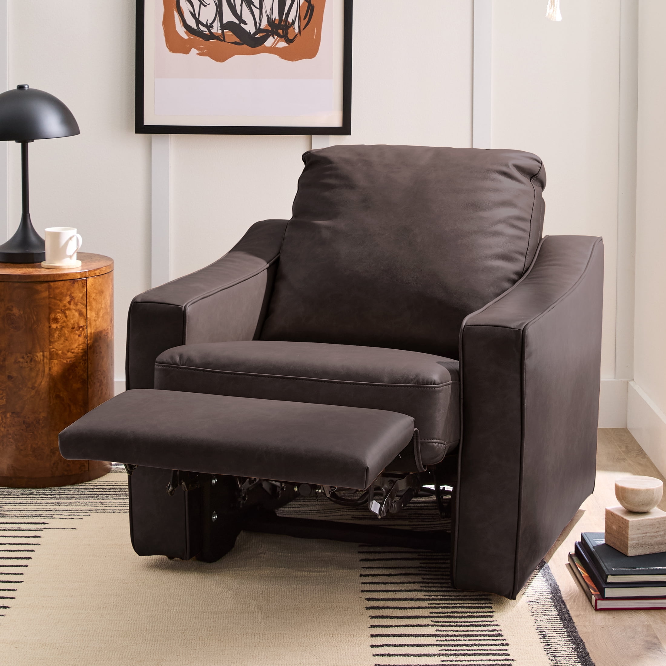 Better Homes & Gardens Allen Power Recliner, Dark Espresso Faux Leather