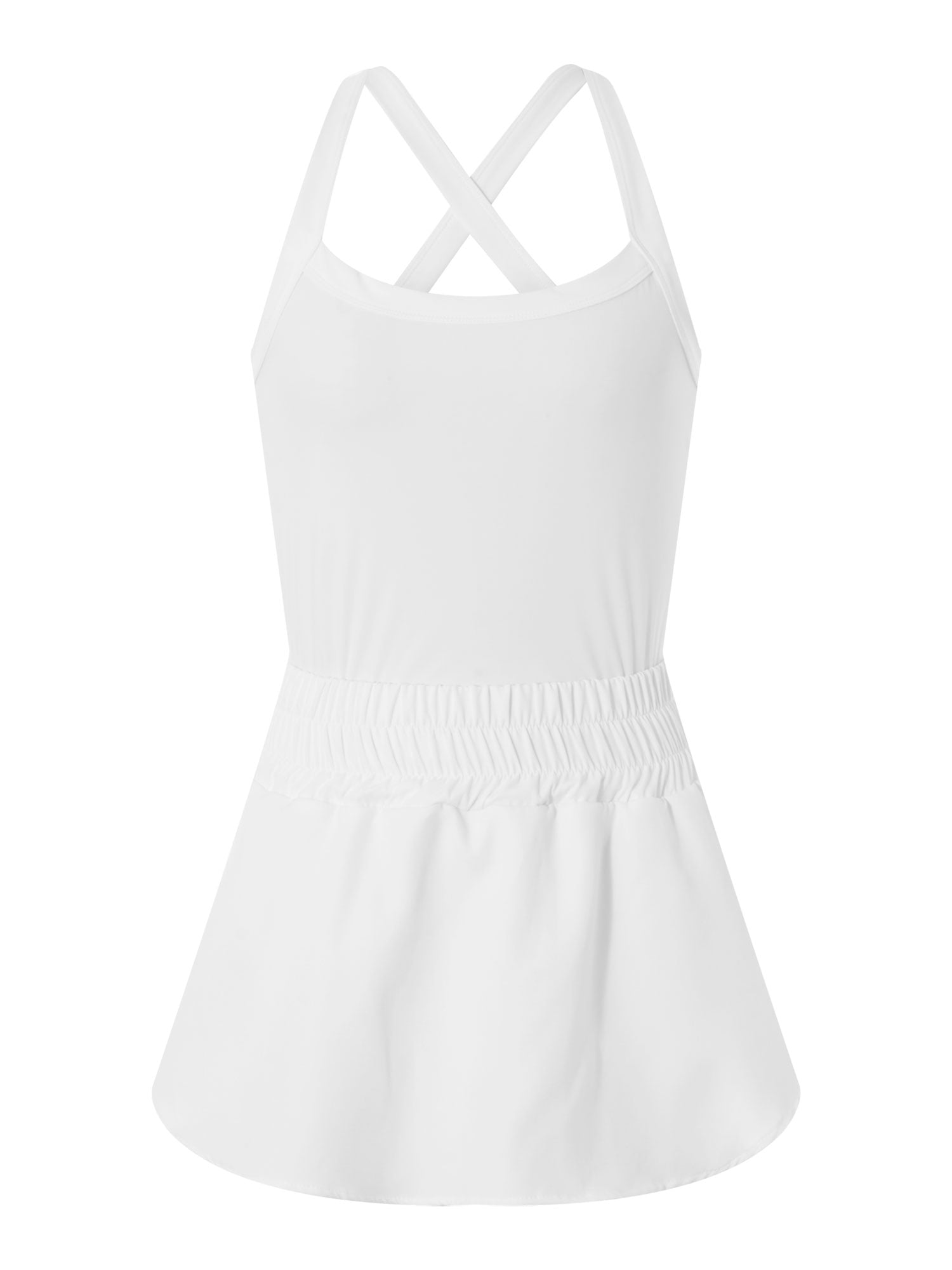 Lamuusaa Women's Tennis Dress Skorts Underneath Solid Color Sleeveless Athletic Dresses