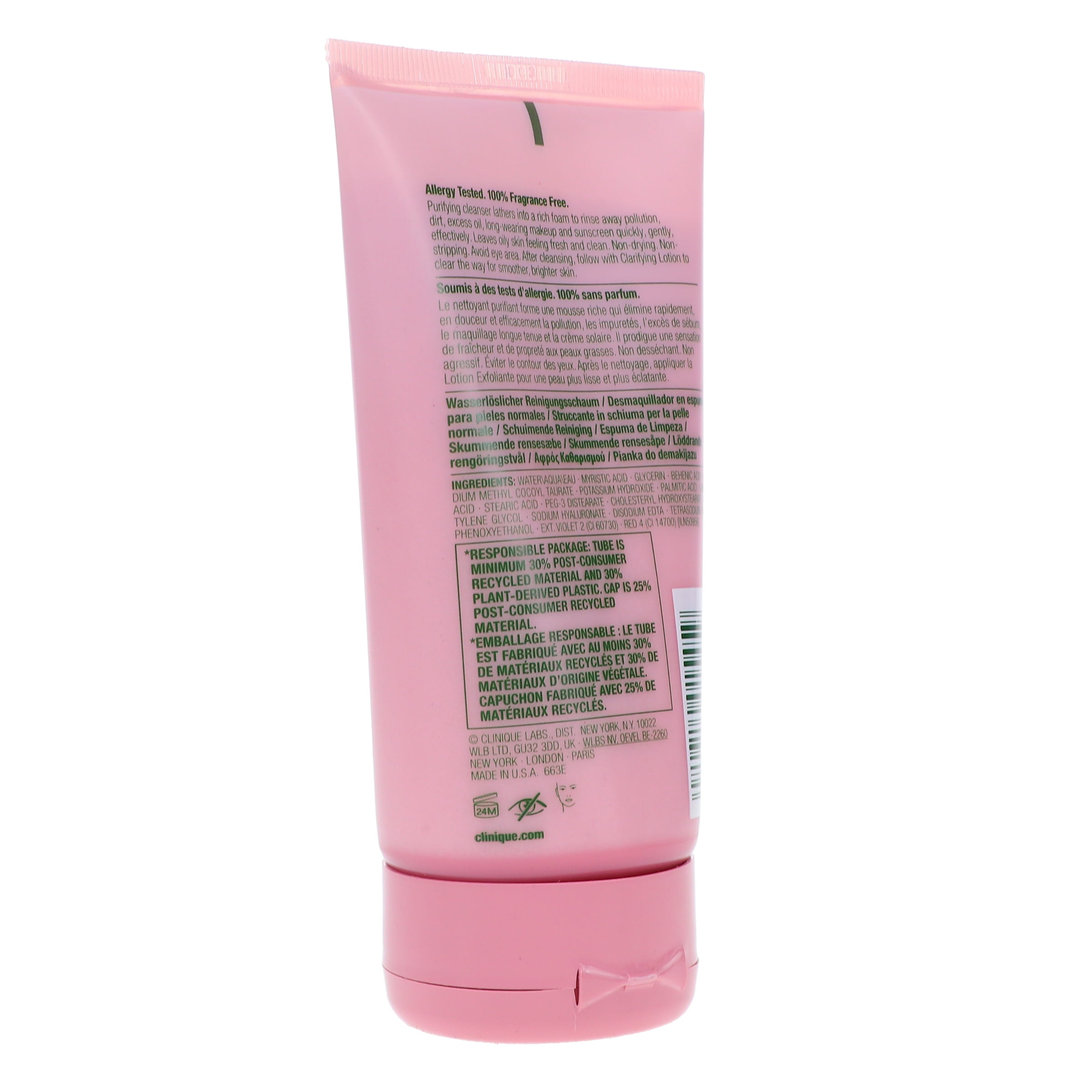 Clinique Rinse-off Foaming Cleanser-Mousse, Face Wash for All Skin Types, 5 Oz