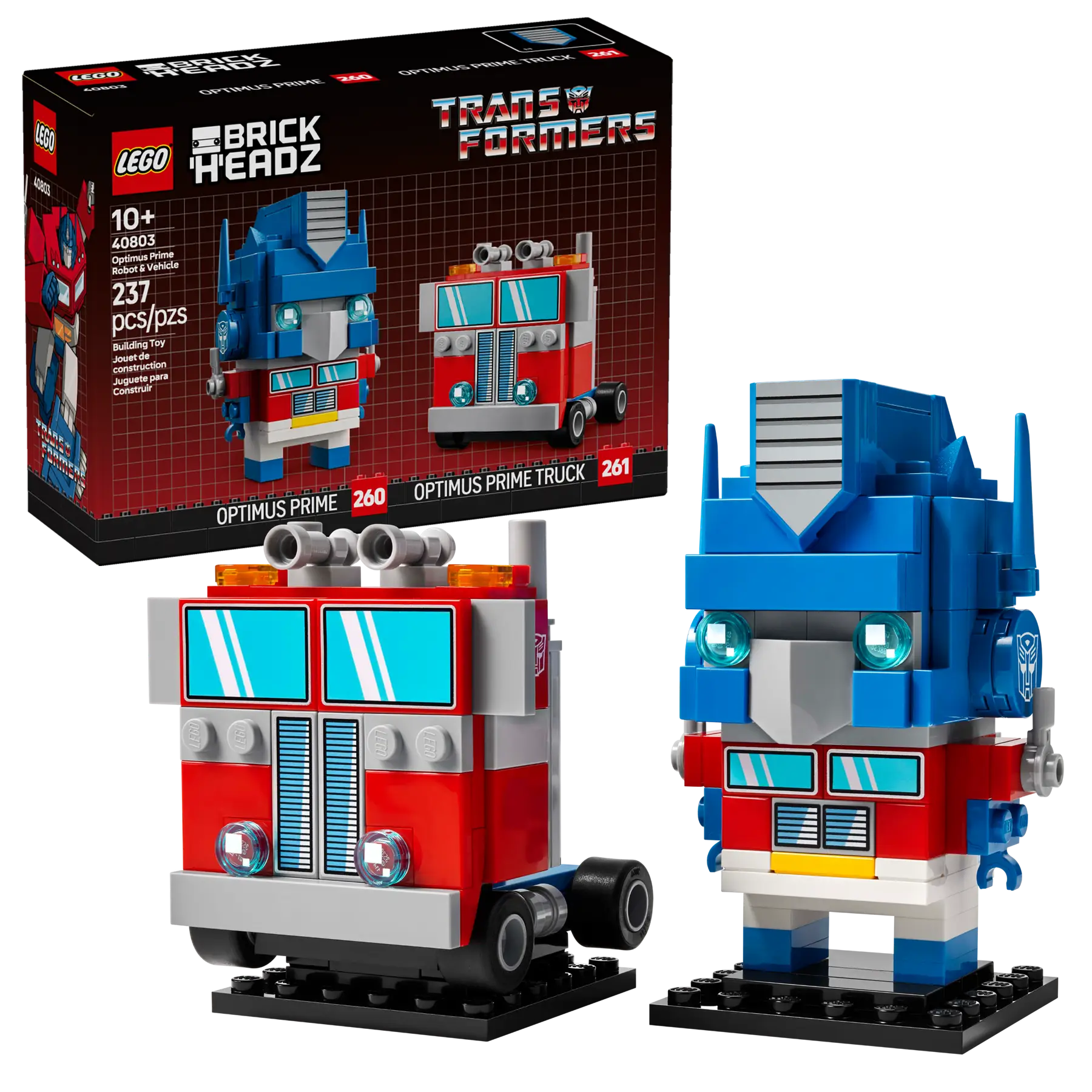 LEGO Brickheadz 40803 Transformers Optimus Prime Robot & Vehicle 237pcs