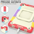 thumbnail image 4 of Rugged Kids Case for Lenovo Tab M10 Plus 3rd Gen 10.6 inch (2022), Heavy Duty Shockproof 360°Swivel Ring Stand Handle Case Cover for Lenovo Tab M10 Plus 3rd Gen 10.6 inch (2022), R-colorful+red, 4 of 8