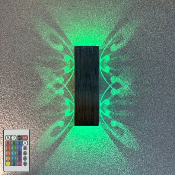 Dvkptbk Wall Light Modern Led Wall Lights for Bedroom Rgb with Remote Control 6W Led Wall Light Indoor Aluminum Modern Effect Wall Lamp for Living Room Corridor Wall Lighting on Clearance
