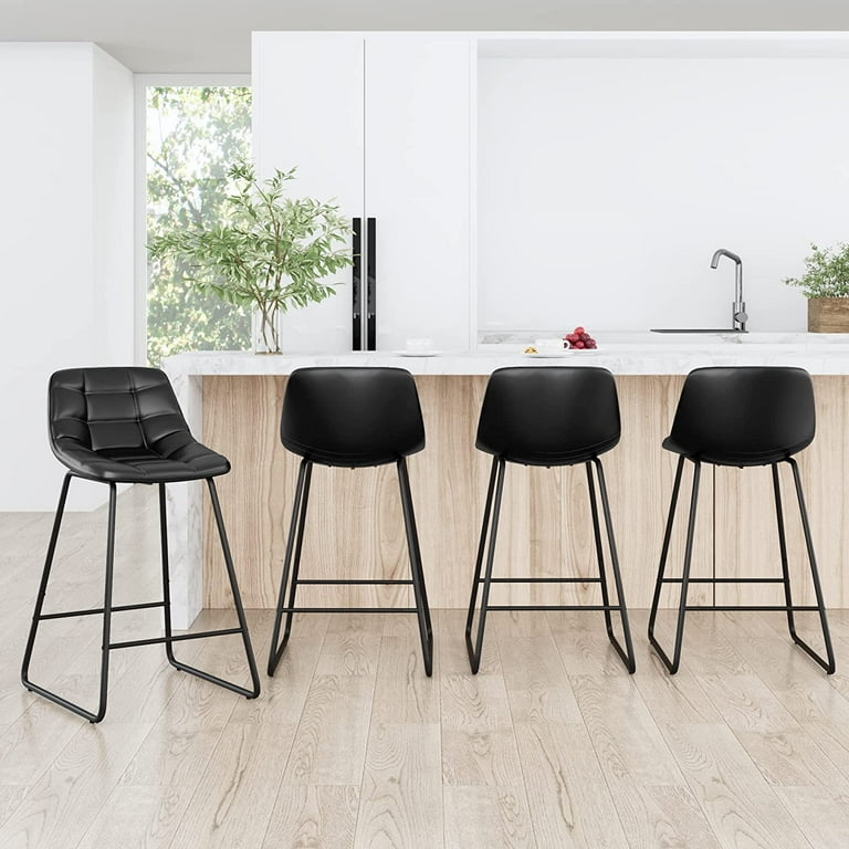LUE BONA Counter Height Bar Stools Mid Century Modern 24