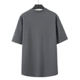 thumbnail image 5 of FRSASU Men's Dress Shirts Short Sleeve Button Down Mandarin Collar Shirt Solid Casual Summer Vacation Tops Gray, 5 of 9