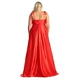 thumbnail image 2 of Womens Red Formal Evening Long Scoop Neck Spaghetti Strap A-Line Plus Size Dress, 2 of 5