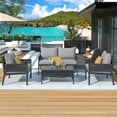 thumbnail image 6 of Seizeen Patio Furniture Set ON SALE, Patio Conversation Set with All-aluminum Frame, Cushioned Outdoor Furniture Table Set with 2 Armchairs, Luxury Porch Set Backyard Furniture, 6 of 6