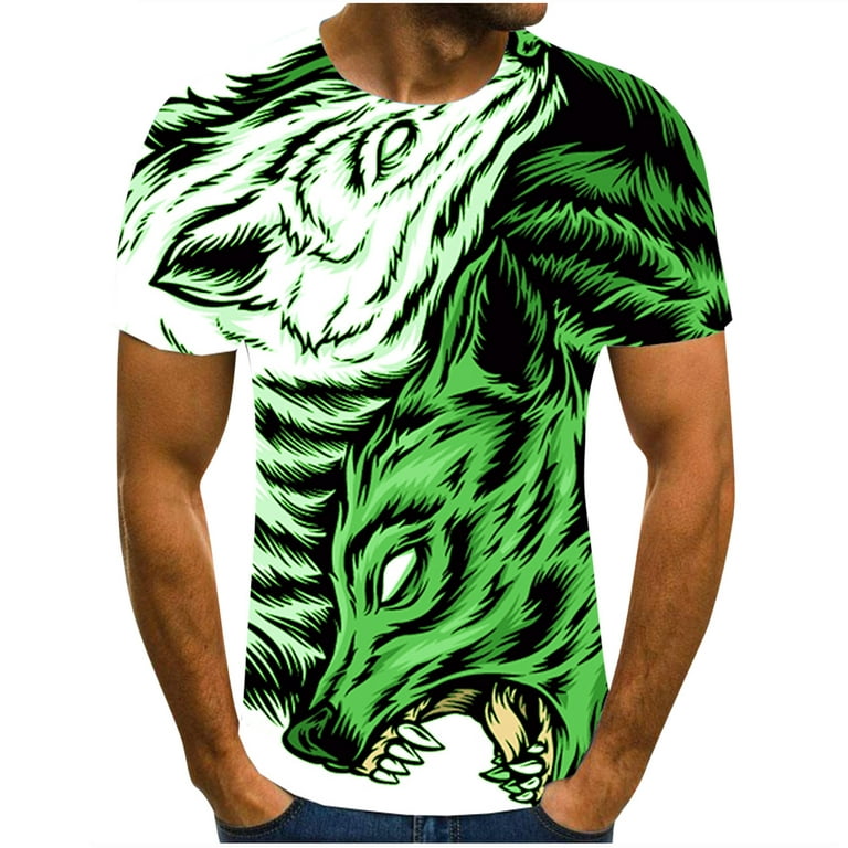 cllios Graphic T-shirts Men Casual 3D Print Shirt Slim Fit Short Sleeve Top  Streetwear Crewneck T Shirts