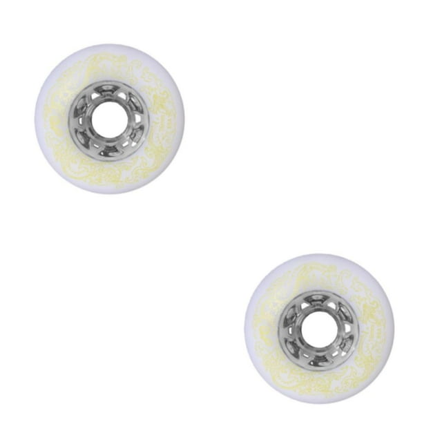 Wweixi 2 Pcs/Ensemble Résistant à l'Usure et Très Élastique - Roues en PU Haute Densité pour Patinage en Ligne Roue à Roulettes Blanc 76mm 2Ensemble