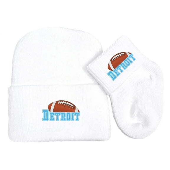 Future Tailgater Newborn Baby Knit Cap and Socks Set for Detroit Fans