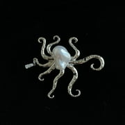 CUNXIN Vintage Baroque Ear Cuff Clip Pearl Exaggerated Punk Jewelry Accessories Korean Clip Earrings Big Squid Brooch Octopus Finger Rings BROOCH