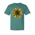 thumbnail image 1 of Wild Bobby,Artsy Cheetah Leopard Print Sunflower, Streetwear, Garment-Dyed Washed Look Short Sleeve T-Shirt, Emerald, 2XL, 1 of 3