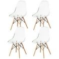 thumbnail image 4 of Mid-Century Modern Dining Chair Transparent Plastic Shell Eiffel Legs 32.25" H, 4 of 7