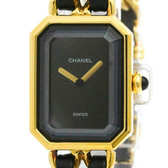 Pre-Owned CHANEL Premiere Size L Gold Plated Quartz Ladies Watch H0001 BF582982 (Good)