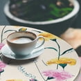 thumbnail image 3 of Ambesonne Floral Fitted Round Tablecloth, Colorful Carnation Flowers, 36"- 40" Diameter, Dark Yellow and Soft Pink, 3 of 5