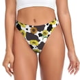 thumbnail image 1 of Balery Black Cow Sunflowers Tangas de Algodón para Mujer con Estampado – Ropa Interior Sexy, Transpirable, G-string-X-Large, 1 of 1