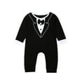 thumbnail image 1 of xiaxaixu Boy's One-piece Jumpsuit with Patchwork Bow Tie for Daily/Formal Wear, 1 of 7
