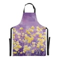 thumbnail image 2 of Vintage Watercolor Yellow Flowers Chef Kitchen Apron with Pockets for Women Waterproof Aprons for Cooking Baking, 2 of 7