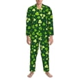 thumbnail image 4 of Bingfone Men'S Pajama Set 2 Piece Loungewear Pjs, Long Sleeve With Pajama Pants-Happy St. Patrick'S Day, 4 of 9