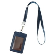 NUOLUX Badge Holder Wallet Id Vertical Cards Credit Cover Business Minimalist Case Recessed Student Police Lanyard Badger