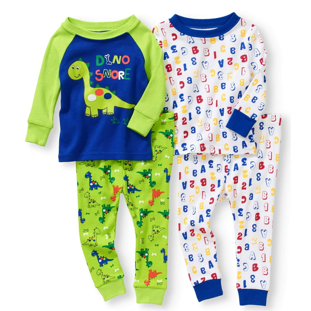 Baby Boy Tight Fit Cotton Pajama 4pc Set