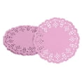 thumbnail image 1 of 100 piezas de doilies de papel, doilies de papel de encaje de 4.5 pulgadas, manteles desechables de papel rosa, 1 of 7