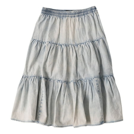 

KIDPIK Girls Tiered Ruffle Denim Maxi Skirt Size: 2T - XXL (16)