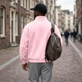 thumbnail image 5 of LRGSHF Men Loose Quarter Zip Stand Collar Pullover Sweatshirt, Solid Color Long‑Sleeve Top with Pocket, Fall Winter Warm Casual Sweatshirt for Men Daily Commute Street Wear, 5 of 7