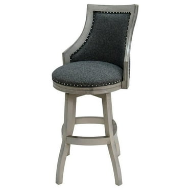 Tobias Designs Bali 34" Swivel Wood Extra Tall Bar Stool in Kokomo Indigo Blue