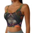 thumbnail image 2 of Honeii Colorful Flower Meditating Hamster patten Workout Crop Tank Top for Women Yoga Tank Tops Athletic Sports Shirts Exercise Undershirts,Sports Bra,Sports vest-X-Large, 2 of 8