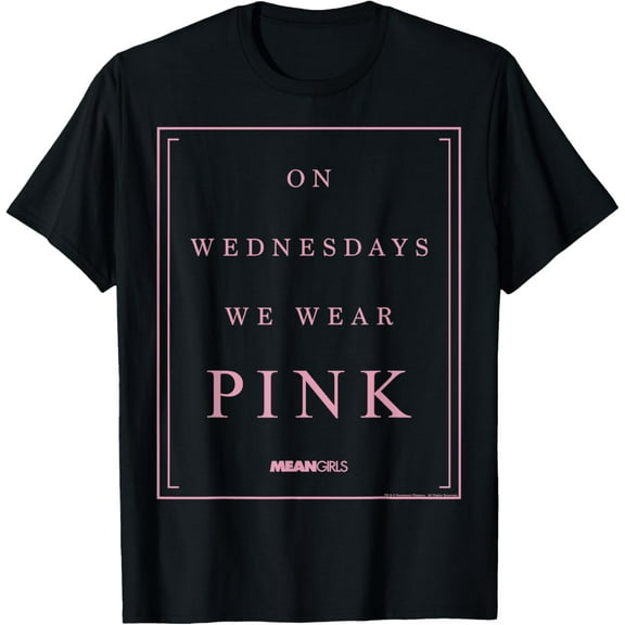 Mean Girls On Wednesdays We Wear Pink Text Box T-Shirt