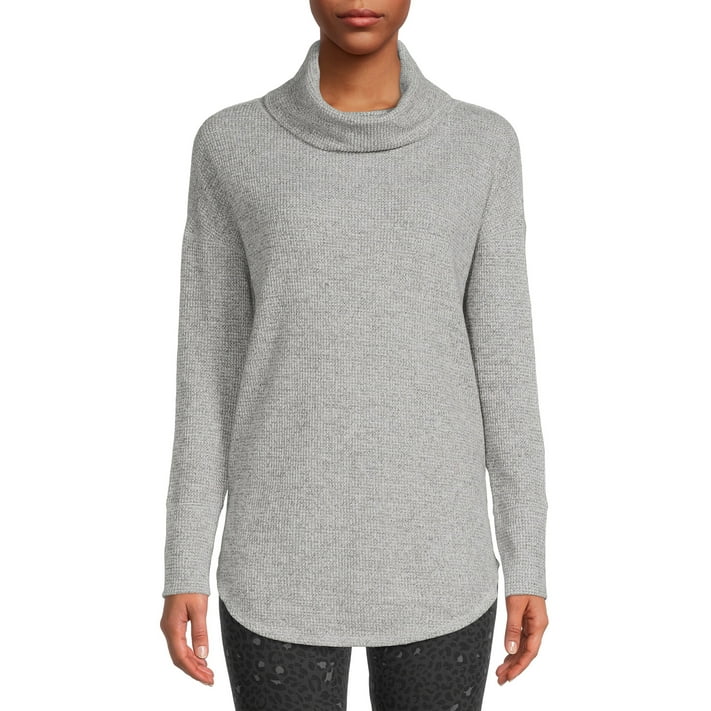 Time and Tru Women's Cowl Neck Waffle Tunic
