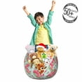 thumbnail image 3 of Floral Storage Toy Bag Chair, Blooming Flowers and Leaves Vintage Garden Art, Stuffed Animal Organizer Washable Bag, Small Size, Blue Pink, by Ambesonne, 3 of 3
