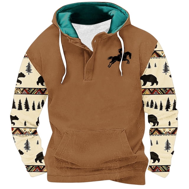 Sudaderas con capucha para hombre, moda, bolsillos, manga larga, estampado, sudaderas con capucha, blusa para hombre, blusa de poliéster