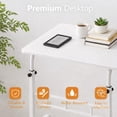thumbnail image 3 of Favory Rolling Desk Adjustable Height,Portable Laptop Desks,Small Standing Desk with Wheels for Home Office-White, 3 of 18