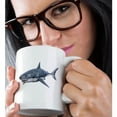 thumbnail image 2 of 3drose, a White Shark Swimming to the Right, 11oz Mug, 2 of 6
