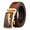 Brown Crocodile, variant on TRISJEM Men's Genuine Cowhide Leather Ratchet Belt with 3D Crocodile Automatic Buckle, Crocodile Embossed No-Hole Dress Belt, 1.38" Wide Adjustable Belt for Jeans, Chinos and Business Casual, Waist 3
