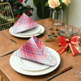 thumbnail image 2 of Iauyy Satin Napkins Set of 1- Pink-red Blue Plaid DIY Printing Decoration Cloth Napkin- Easy Care for Home/Party, 2 of 8