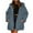 Blue, variant on HAiming Women's Winter Cotton Jacket Long Sleeved Button down Hooded Coat Thicken Warm Casual Outerwear with Pocket