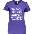 thumbnail image 3 of Inktastic Rockin' the Dog Mom and Grandma Life Women's V-Neck T-Shirt, 3 of 5